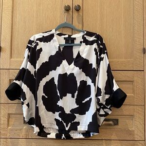 White House Black Market Monochrome Blouse